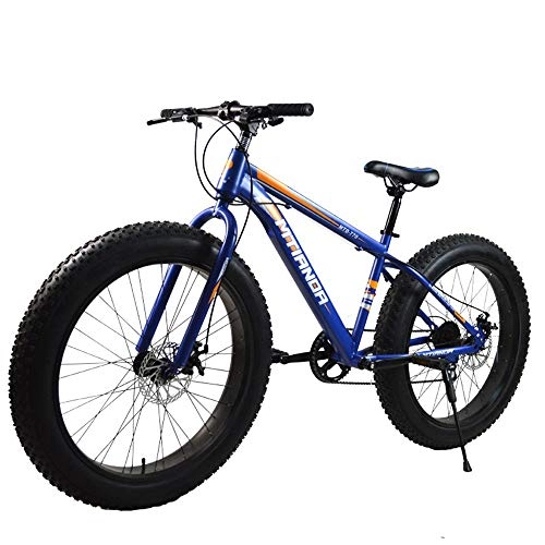 Road Bike : Huoduoduo Bikes Mountain Bikes, Double Disc Brake, Variable Speed 4 Tires, Aluminum Alloy Thickened Rings, Snowmobile 26 Inches.