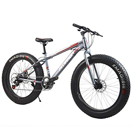 Road Bike : Huoduoduo Bikes, Mountain Bikes, Double Disc Brake, Variable Speed 4 Tires, Aluminum Alloy Thickened Rings, Snowmobile 26 Inches.