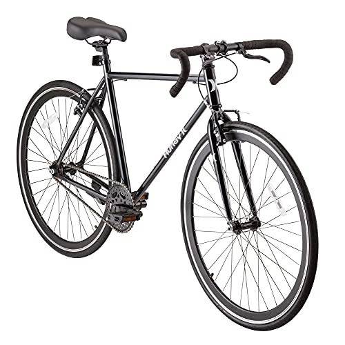 Road Bike : Hurley Cutback D Single Speed Drop Bar Road Bike (Black, Large / 21 Fits 5'8"-6'2")