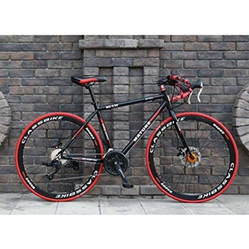 Road Bike : HZZ-ZZ Student Bicycle 27-inch MZ-C30 Aluminum Money Road Bike Double Disc Brake 700C Variable Speed ​​30 Speed ​​(Sporting Goods) Sunshine20 (Color : Black Red)