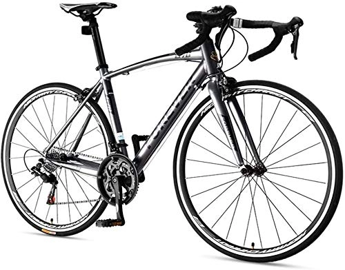 Road Bike : IMBM 16 Speed Road Bike, Men Women Road Bicycle, Aluminum Frame Ultra-Light Bicycle, 700 * 25C Wheels, Perfect For Road Or Dirt Trail Touring, Silver, Advanced (Color : Silver, Size : Advanced)
