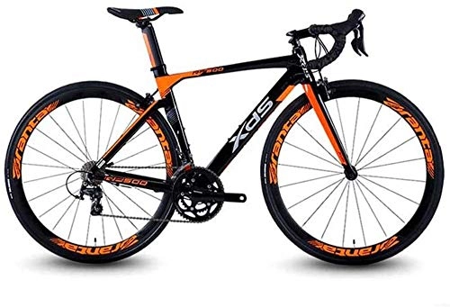 Road Bike : IMBM 20 Speed Road Bike, Lightweight Aluminium Road Bicycle, Quick Release Racing Bicycle, Perfect for Road Or Dirt Trail Touring (Color : Orange, Size : 490MM Frame)