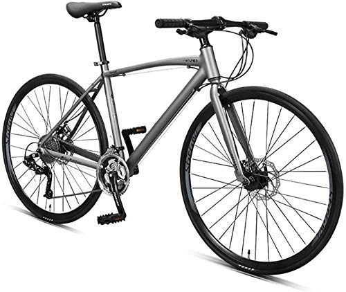 Road Bike : IMBM 30 Speed Road Bike, Adult Commuter Bike, Lightweight Aluminium Road Bicycle, 700 * 25C Wheels, Racing Bicycle with Dual Disc Brake (Color : Grey)
