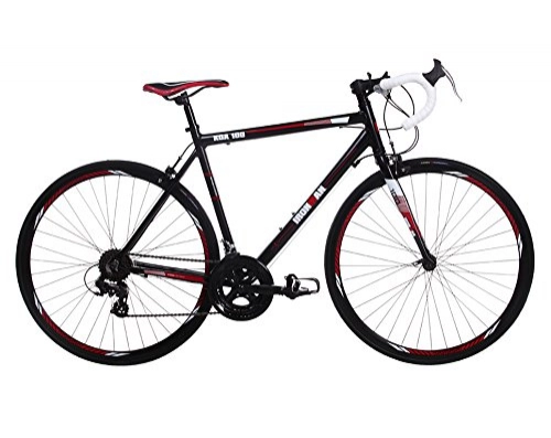 Road Bike : IRONMAN Koa 100, Mens Road Bike, 14 Speed, 700C Wheel, Black / Red (56cm Frame)
