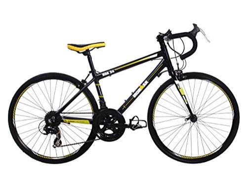 Road Bike : IRONMAN Koa 24, Unisex Junior Road Bike, 14 Speed, 24 Inch Wheel, Black / Yellow