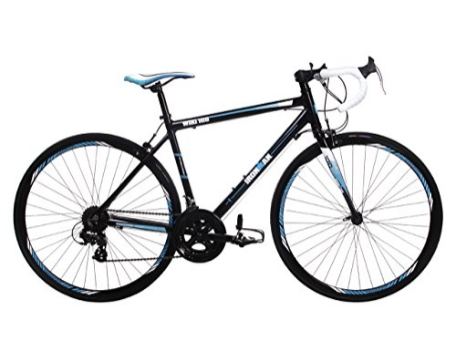 Road Bike : IRONMAN Wiki 100, Womens Road Bike, 14 Speed, 700C Wheel, Black / Blue (47cm Frame)