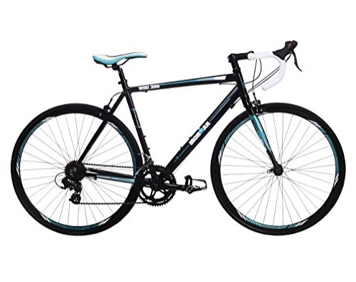 Road Bike : IRONMAN Wiki 300, Womens Road Bike, 14 Speed, 700C Wheel, Black / Teal (47cm Frame)