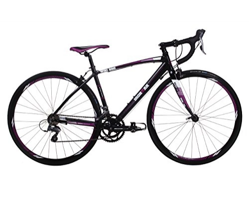 Road Bike : IRONMAN Wiki 500, Womens Road Bike, 16 Speed, 700C Wheel, Carbon Blade Fork, Black / Purple (44cm Frame)