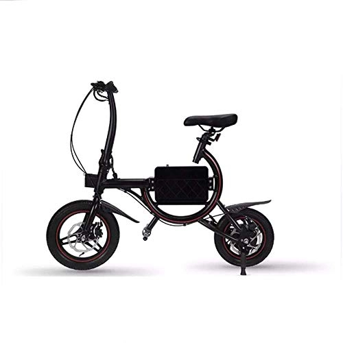 Road Bike : Jghjh Folding Electric Bicycle, Smart App, 36V 250W Rear Engine Electric Bicycle, Front And Rear Wheel Brakes, Black, Electric12to15km