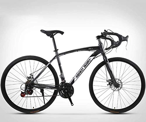 Road Bike : JIAWYJ YANGHAO-Adult mountain bike- 26-Inch Road Bicycle, 24-Speed Bikes, Double Disc Brake, High Carbon Steel Frame, Road Bicycle Racing, Men's and Women Adult-Only YGZSDZXC-04