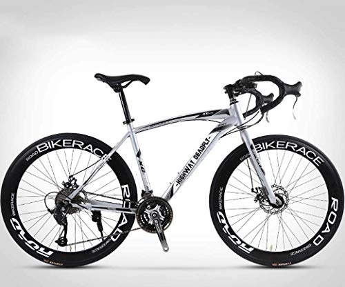 Road Bike : JIAWYJ YANGHAO-Adult mountain bike- 26-Inch Road Bicycle, 27-Speed Bikes, Double Disc Brake, High Carbon Steel Frame, Road Bicycle Racing, Men's and Women Adult-Only YGZSDZXC-04 (Color : E)