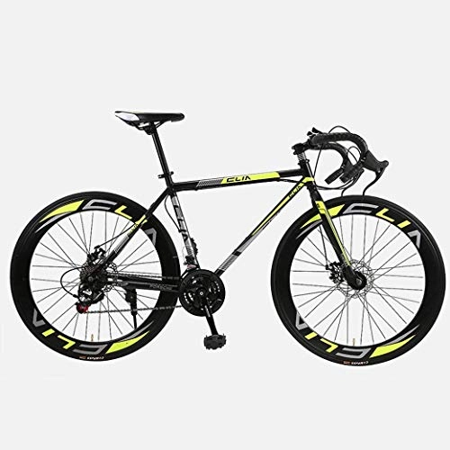 Road Bike : JIAWYJ YANGHAO-Adult mountain bike- Road Bicycle, 26 Inches 21-Speed Bikes, Double Disc Brake, High Carbon Steel Frame, Road Bicycle Racing, Men's and Women Adult YGZSDZXC-04 (Color : C1)
