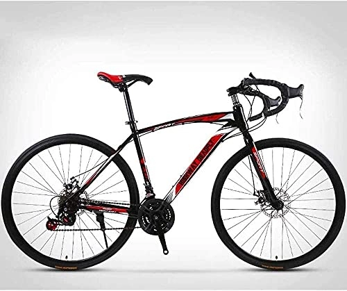 Road Bike : JIAWYJ YANGHONG-Sport mountain bike- 26-Inch Road Bicycle, 24-Speed Bikes, Double Disc Brake, High Carbon Steel Frame, Road Bicycle Racing, Red OUZHZDZXC-1 (Color : Black)