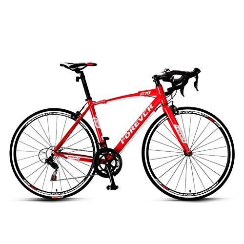 Road Bike : JKCKHA Road Bike, 700C Lightweight Aluminum Frame Racing Bicycle with 16 Speed Derailleur System And Double V Brake, B
