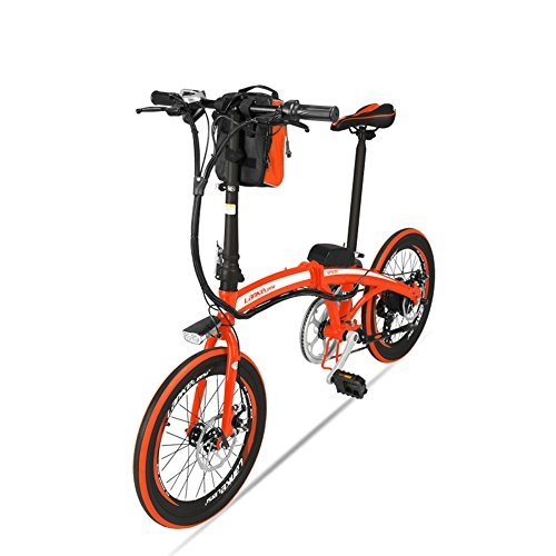 Road Bike : JPFCAK, Electric, Bicycle, Folding, Mountain, Bicycle, 20 Inch / 48v12ah, Lithium Electric Car, Adult, Power Electric Car, Battery Life: 35-60KM, Red-20Inches