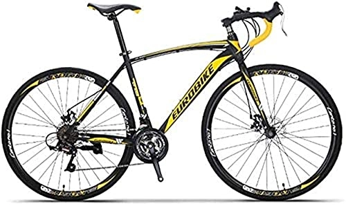 Road Bike : JYTFZD WENHAO 700C Road Bike City Commuter Bicycle with 21 Speeds Drivetrain, Mens Womens Hybrid Road Bike, Disc Brakes, Carbon Steel Frame Full Suspension (Color:B) (Color : A)