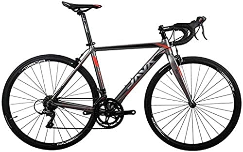 Road Bike : JYTFZD WENHAO Road bike, aluminum alloy road bike, racing bike, city bike commuting, easy to operate, comfortable and durable (Color:Red, Size:18 Speed) (Color : Red)