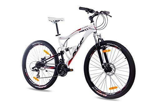 Road Bike : KCP Attack 27.5 Inch Unisex Mountain Bike with 21-Speed Shimano TX White / Black