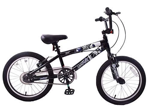 Road Bike : Kent Nightmare Skull 18" Wheel BMX Bike Boys Kids Bicycle Black / White Age 6+