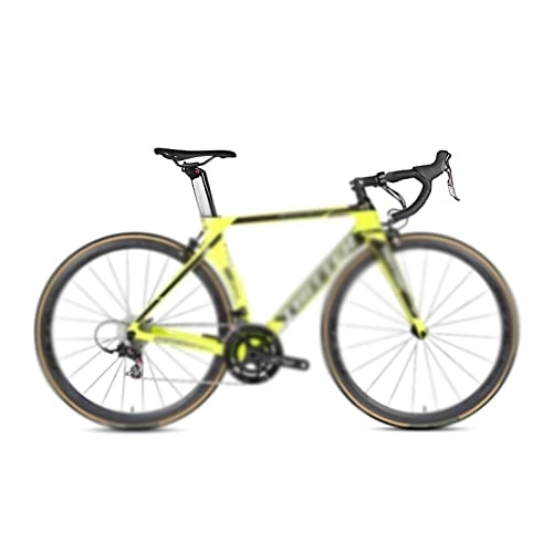 Road Bike : KOOKYY Bicycle Speed Carbon Road Bike Groupset 700Cx25C Tire (Color : Yellow, Size : 22_52CM)