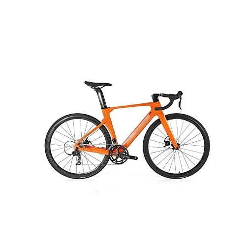 Road Bike : KOWMzxc Bikes for Men Off Road Bike Carbon Frame 22 Speed Thru Axle 12 * 142mm Disc Brake Carbon Fiber Road Bicycle (Color : Orange, Size : 52cm)