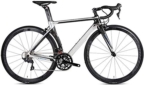 Road Bike : KRXLL Road Bike High Modulus Carbon Fiber Frame 22 Speed 700C x 23C Bike Road Bike Racing Adult Men And Women-Silver