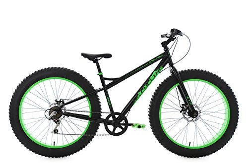 Road Bike : KS Cycling Fatbike 26" SNW2458 Black-Green 6 Gear