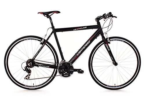 Road Bike : KS Cycling Fitnessbike 28'' Lightspeed Black FH 58 cm