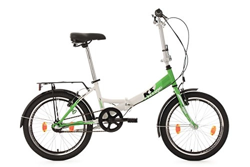 Road Bike : KS Cycling Folding Bike 20" FX300 White-Green 6 Gear