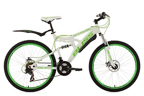 Road Bike : KS Cycling Full Suspension Mountain Bike 26" Bliss White-Green 21 Gear
