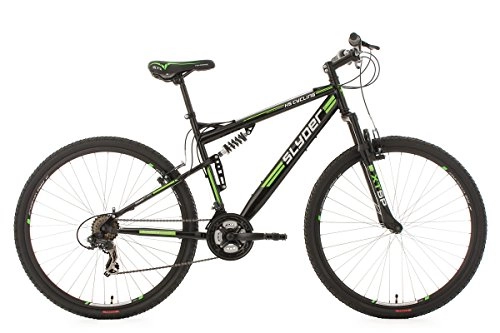 Road Bike : KS Cycling Full Suspension Mountain Bike 29" Slyder Black-Green 21 Gear