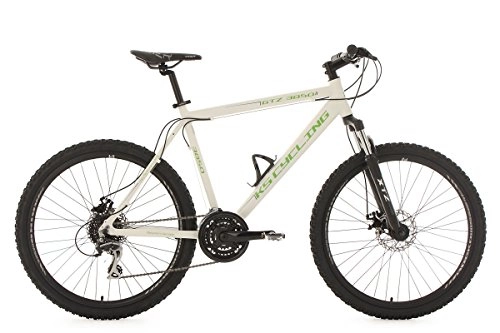 Road Bike : KS Cycling Hardtail Mountain Bike 26" GTZ White-Green 24 Gear Frame Size 51 cm