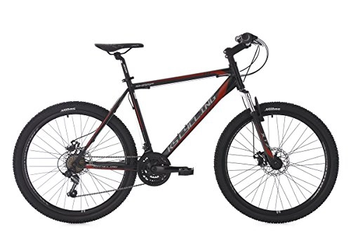 Road Bike : KS Cycling Hardtail Mountain Bike 26" Sharp Black-Red 21 Gear Frame 51 cm