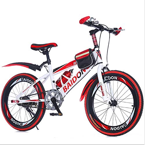 Road Bike : L&U Unisex Mountain Bike, 22" inch aluminium frame, 18 speed front and rear, double V brake, spring fork, mudguards front and rear zoom with kettle and bag, Red