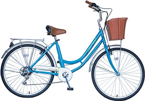 Road Bike : Ladies Girls Sakura Dutch Style Bike Bicycles 6 Speeds with Warranty Lightweight (Blue)