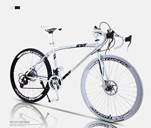 Road Bike : LAMTON Road Bicycle, 24-Speed 26 Inch Bikes, Double Disc Brake, High Carbon Steel Frame, Road Bicycle Racing, Men's And Women Adult (Color : Z)