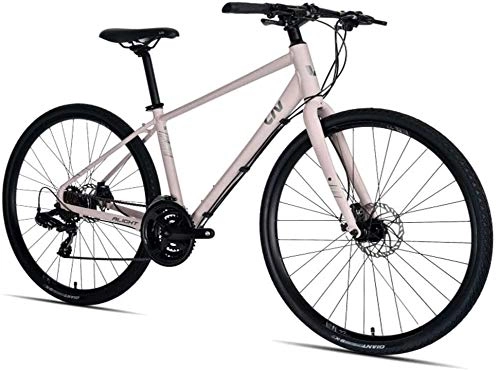 Road Bike : LAZNG Women Road Bike, 21 Speed Lightweight Aluminium Road Bike, Road Bicycle with Mechanical Disc Brakes, Perfect for Road Or Dirt Trail Touring, Black, XS (Color : Pink, Size : Small)