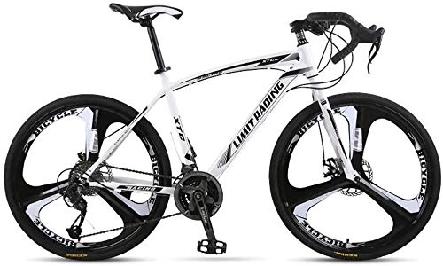 Road Bike : Leifeng Tower Lightweight Adult Road Racing Race Bike, Double Disc Brake City Freestyle Bicycle, Teenage Student Mountain Bikes, Magnesium Alloy Integrated Wheels, 27 speed Inventory clearance