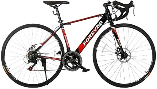 Road Bike : LEYOUDIAN 14 Speed Road Bike, 27 Inch Adult Disc Brakes Lightweight Aluminium Road Bike, Adjustable Seat & Handlebar, 700 * 25C Wheels (Color : Red)