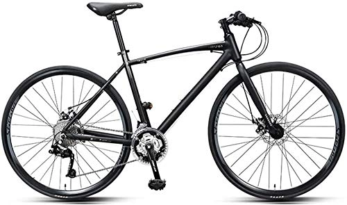 Road Bike : LEYOUDIAN 30 Speed Road Bike, Adult Commuter Bike, Lightweight Aluminium Road Bicycle, 700 * 25C Wheels, Racing Bicycle With Dual Disc Brake (Color : Black)