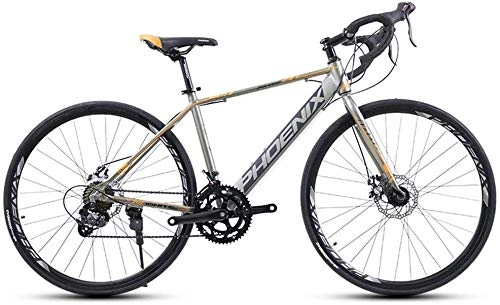 Road Bike : LEYOUDIAN Adult Road Bike, 14 Speed 700C Wheels Road Bicycle, Alloy Frame Bicycle With Disc Brakes, Perfect For Road Or Dirt Trail Touring (Color : Silver)