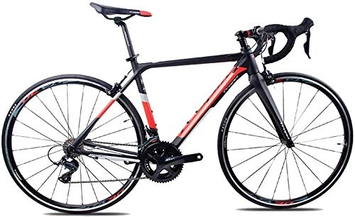 Road Bike : LEYOUDIAN Adult Road Bike, Professional 18-Speed Racing Bicycle, Ultra-Light Aluminium Frame Double V Brake Racing Bicycle, Perfect For Road Or Dirt Trail Touring (Color : Red, Size : TA30)