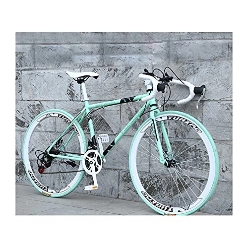 Road Bike : LHQ-HQ 26" Road Bike for Men And Women 24 Speed Bicycles 4Cm Rim Bicycle High Carbon Steel Bikes with ​Alloy Stem, D