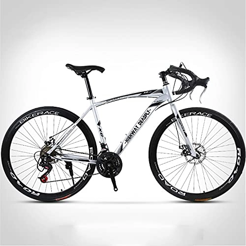 Road Bike : LHQ-HQ 26Inch 24 Speed 700C Wheels Road Bike Dual Disc Brake Regular Spoke Wheels Road Bicycle for Adults Men, B