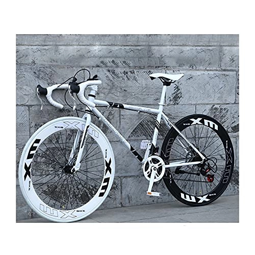 Road Bike : LHQ-HQ 26Inch Road Bike for Men And Women 24 Speed Bicycles High Carbon Steel Bikes 6Cm Rim Bicycle with Alloy Stem, B