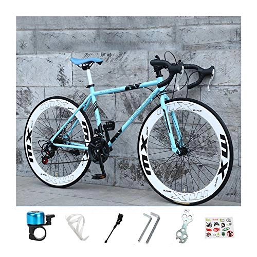 Road Bike : LHQ-HQ 26Inch Road Bike for Men And Women 24 Speed City Bike 6Cm Rim Bicycle High Carbon Steel Bikes with Alloy Stem, C