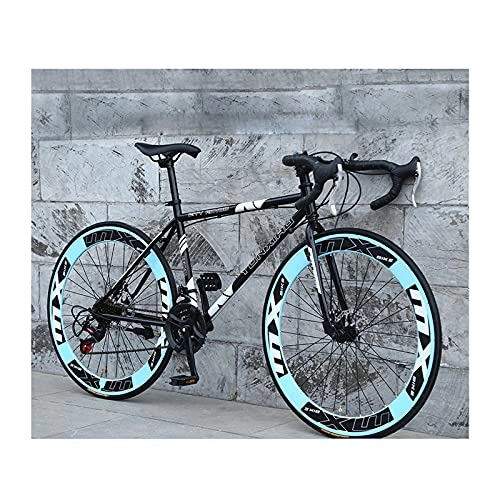 Road Bike : LHQ-HQ 26Inch Road Bike for Men And Women 24 Speed City Bike 6Cm Rim Bicycle High Carbon Steel Bikes with Alloy Stem, E