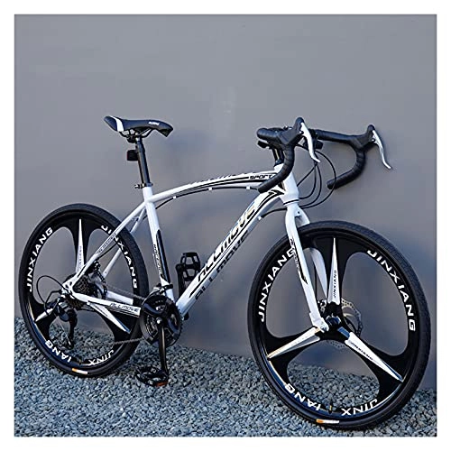 Road Bike : LHQ-HQ 27 Speed 52Cm Frame 700C Wheels Road Bike for Adults Men Women Dual Disc Brake 3 Spoke Wheel Road Bicycles, A