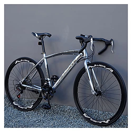 Road Bike : LHQ-HQ 52Cm Frame 24 Speed 700C Wheels Road Bike 4Cm Rim Dual Disc Brake Regular Spoke Wheels Road Bicycle for Adults Men, D