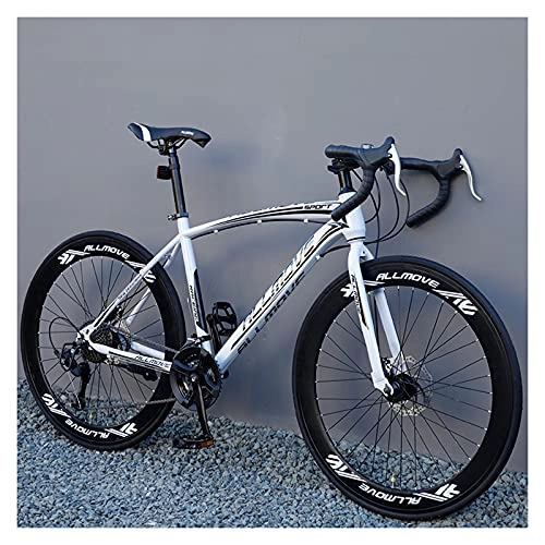 Road Bike : LHQ-HQ 52Cm Frame 27 Speed 700C Wheels Road Bike 6Cm Rim Dual Disc Brake Regular Spoke Wheels Road Bicycle for Adults Men, C